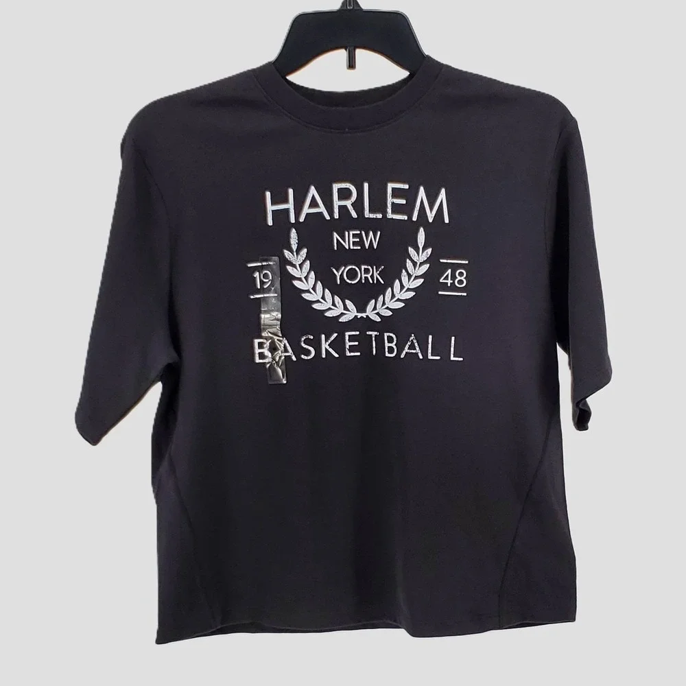 DSG Girls Medium 100% Cotton Harlem New York Basketball Graphic Tee Black New